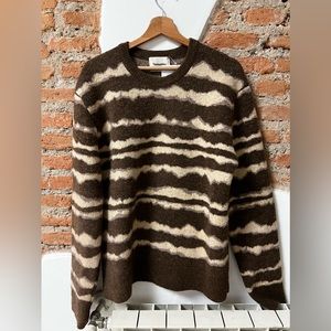 Nanushka Virote Fluffy Knit Sweater in Brown Acrylic